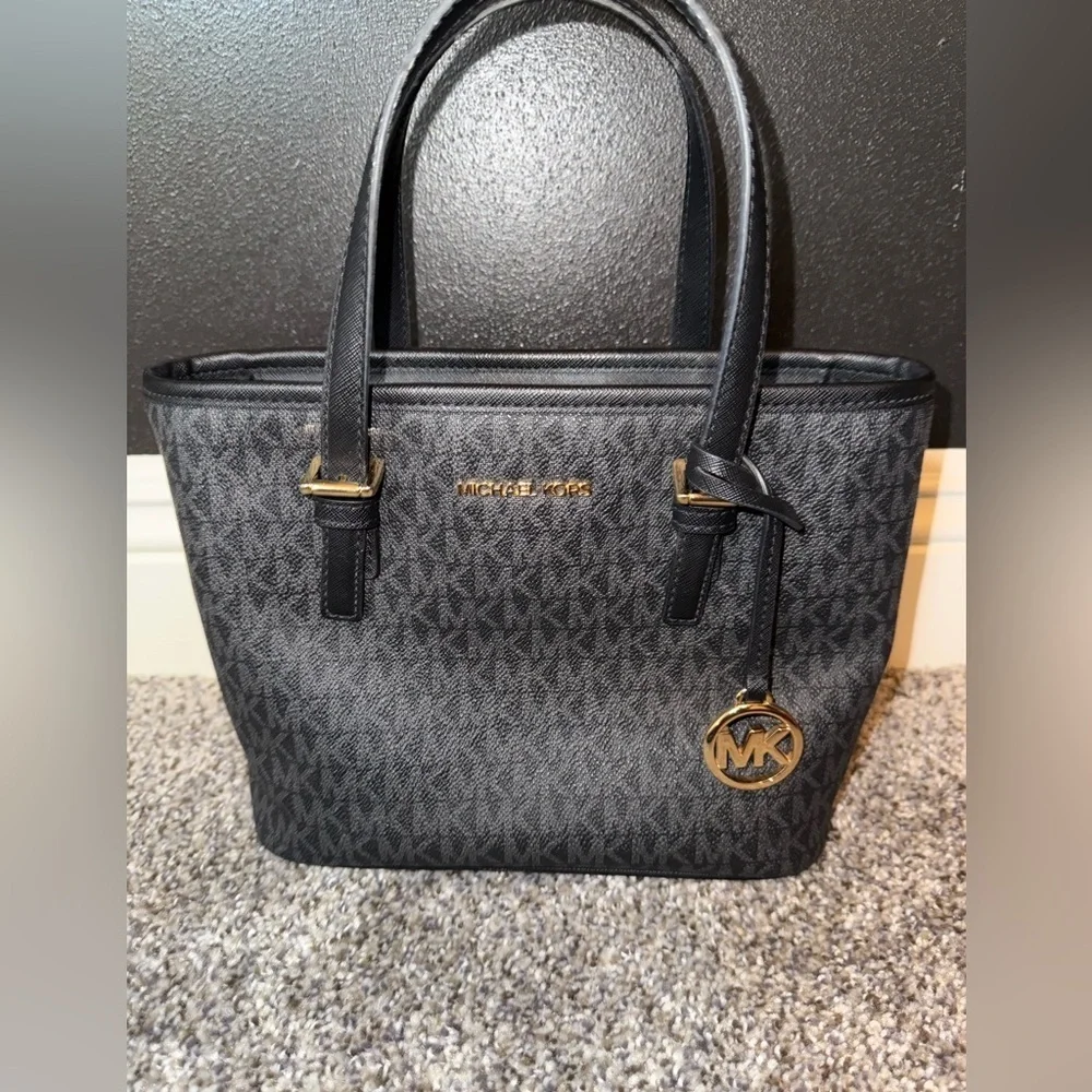 Michael Kors MK logo mini tote with logo crossbody strap
